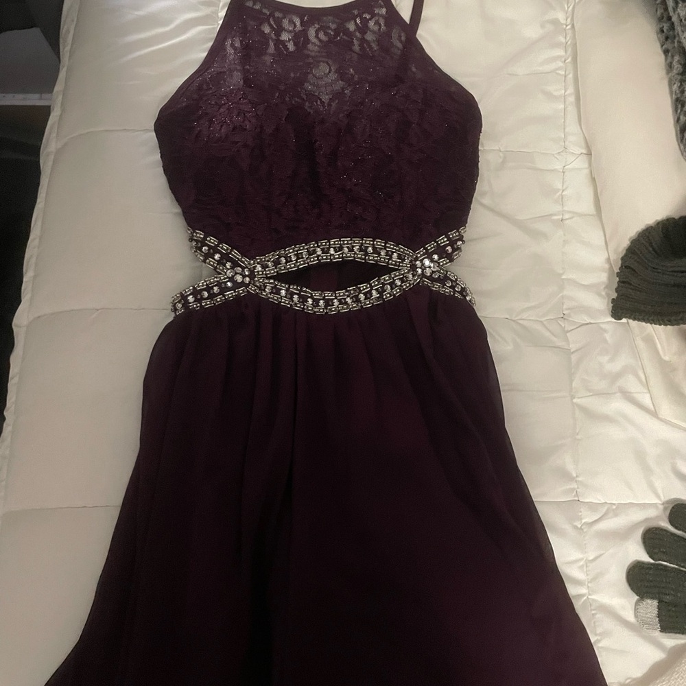 Elegant Purple Lace Dress